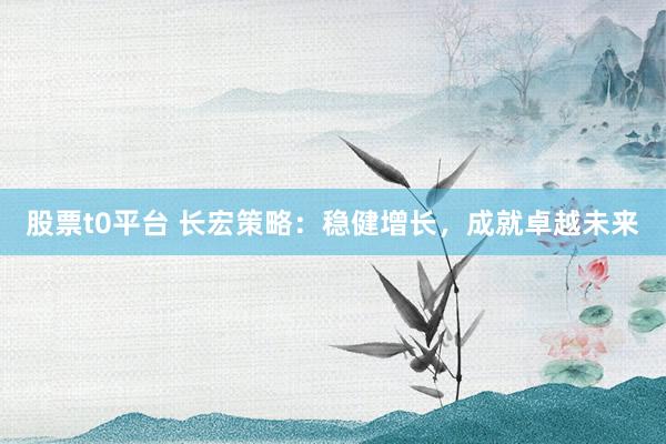 股票t0平台 长宏策略：稳健增长，成就卓越未来